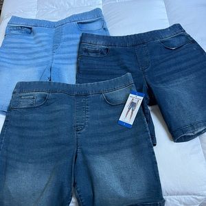 Three pairs DKNY denim shorts